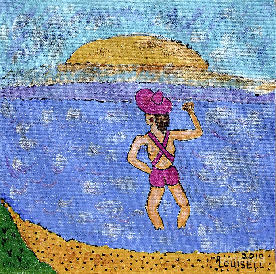 Barbs Beach Waving Painting by Robyn Louisell