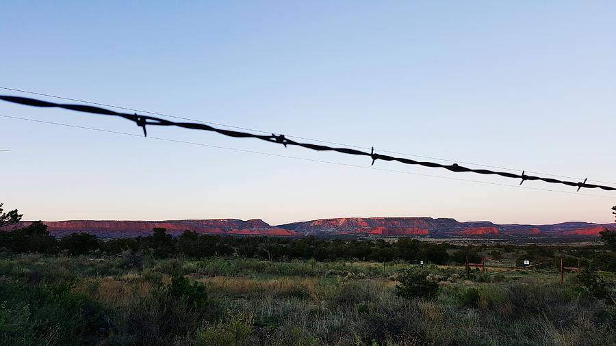 Barbwire Fence and Southwest Landscape Photograph by William Slider