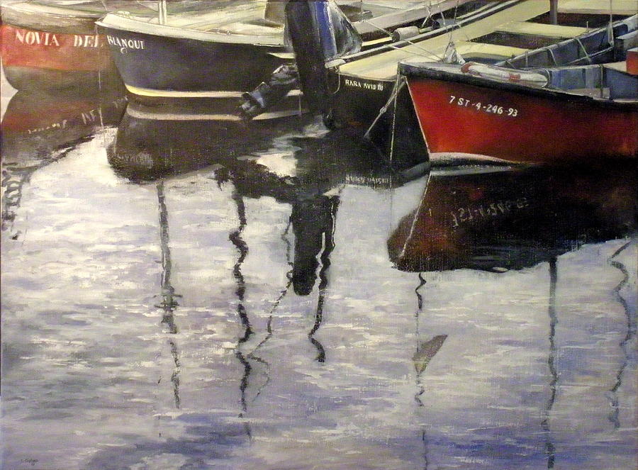 Arte Painting - Barcas en puertochico-Santander by Tomas Castano