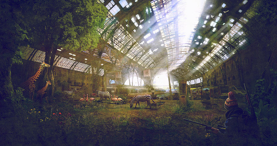 Scifi Painting - Barcelona Aftermath Estacio De Franca by Guillem H Pongiluppi Scifi Painting - Barcelona Aftermath Estacio De Franca by Guillem H Pongiluppi
