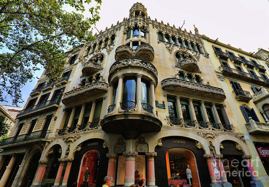 Barcelona Architecture Loewe Building  Photograph by Chuck Kuhn