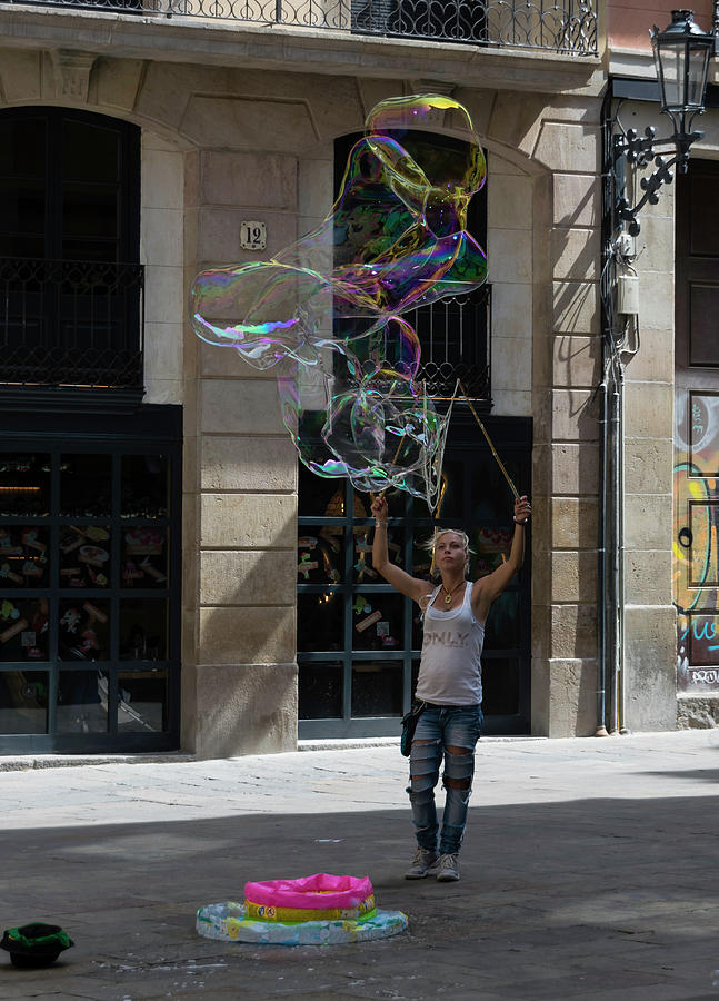 Barcelona Bubble Maker Photograph by Steven Richman