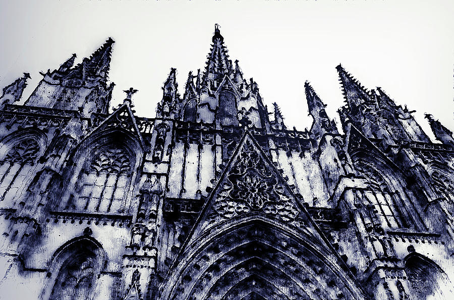 Barcelona, Cathedral - 01 Digital Art by AM FineArtPrints