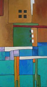 Blue Painting - Barcelona Condo II by Lili Vanderlaan Blue Painting - Barcelona Condo II by Lili Vanderlaan