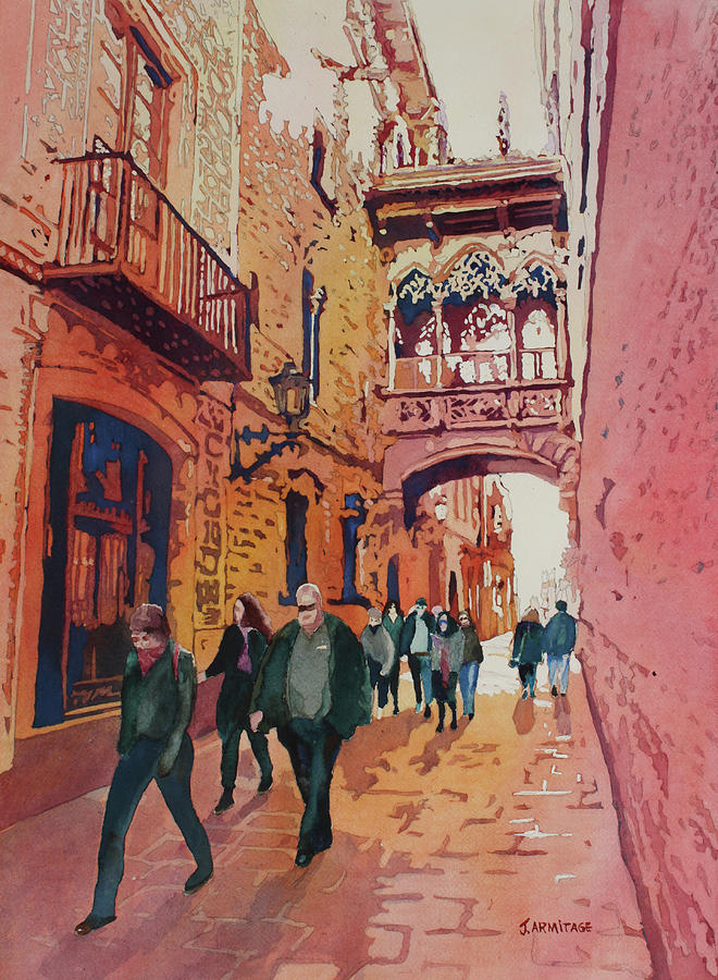 Barcelona Gothic Painting by Jenny Armitage