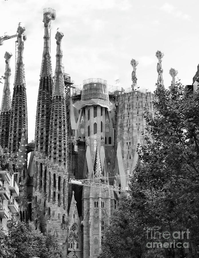 Barcelona La Sagrada Familia Gaudi Photograph by Chuck Kuhn