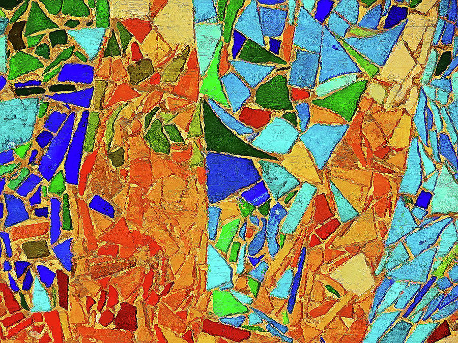 Barcelona, Parc Guell Azulejos - 01 Painting by AM FineArtPrints