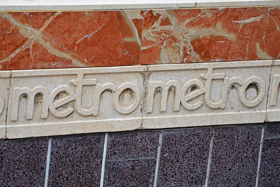 Barcelona Spain Metro Sign Photograph by Toby McGuire