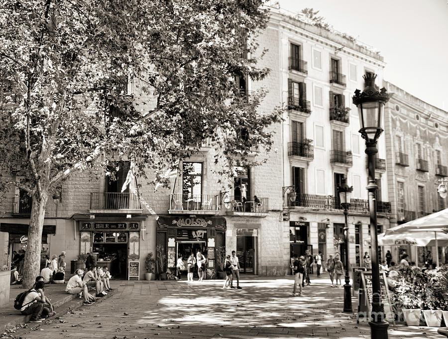 Barcelona Spain Sepia Architecture  Photograph by Chuck Kuhn