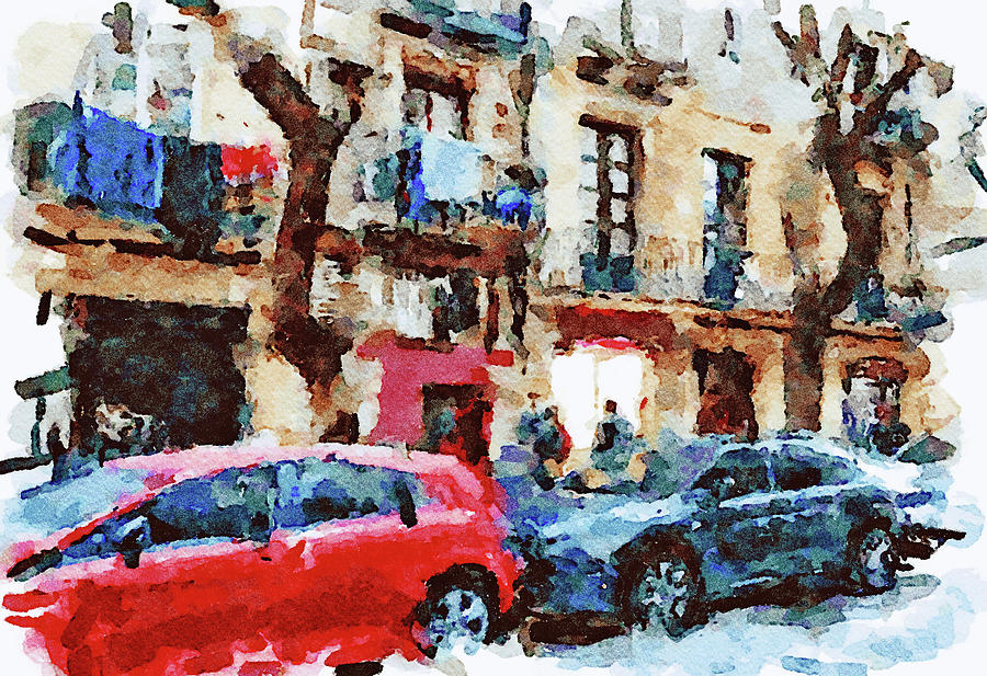 Barcelona Watercolor Streets 40 Digital Art by Yury Malkov
