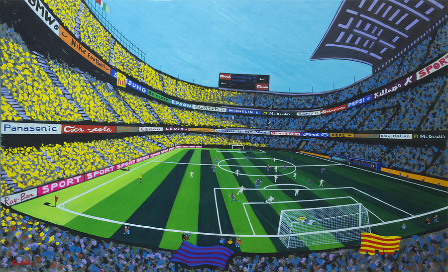 Barcelona Painting - Barcelonas Stadium by Gonzalo Centelles Barcelona Painting - Barcelonas Stadium by Gonzalo Centelles