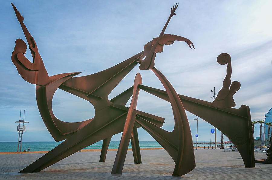 Barcelona Photograph - Barceloneta Olympic Sculpture by Joan Carroll