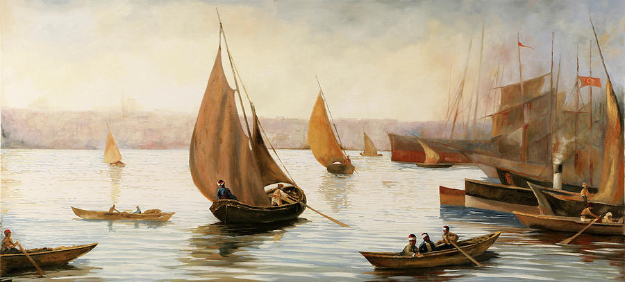 Barche In Porto Painting