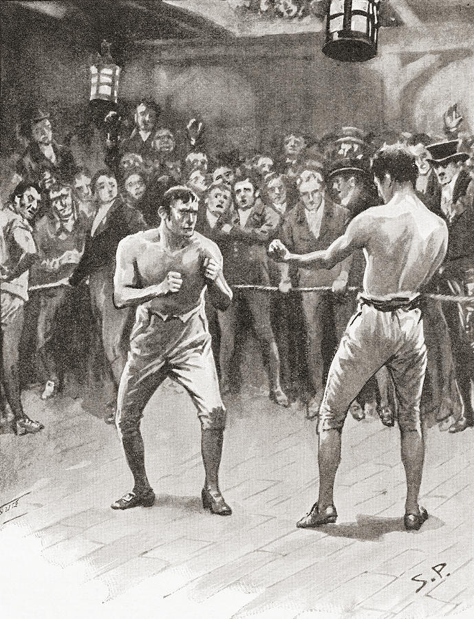 Sports Drawing - Bare-knuckle Boxing In The 19th by Vintage Design Pics
