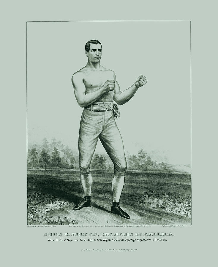 Bare Knuckle Prize Fighter - John C. Heenan - 1860 Drawing by War Is Hell Store
