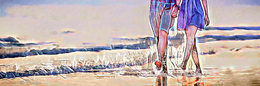 Barefoot in the Sea Digital Art by Pennie McCracken