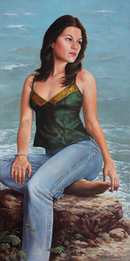 Barefoot Model Painting by Harvie Brown