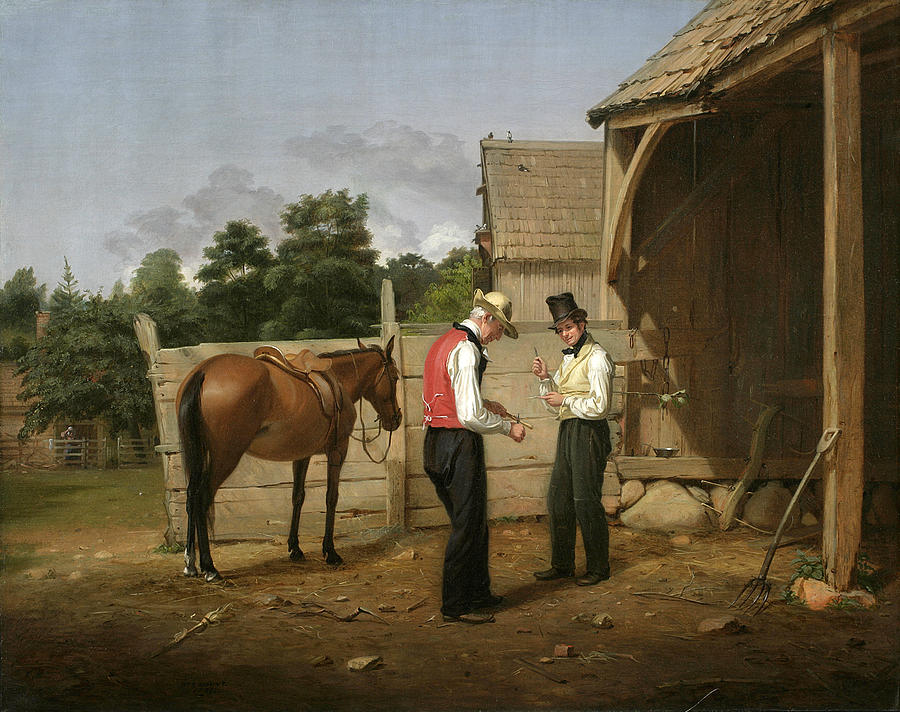 Famous Paintings Painting - Bargaining for a Horse or Farmers Bargaining by William Sidney Mount