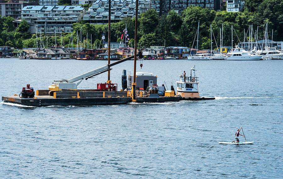 Barge and Paddleboat Photograph by Tom Cochran