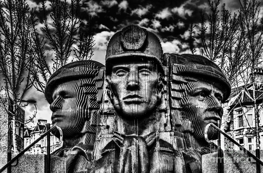 Bargoed Miners Sculpture Photograph by Steve Purnell