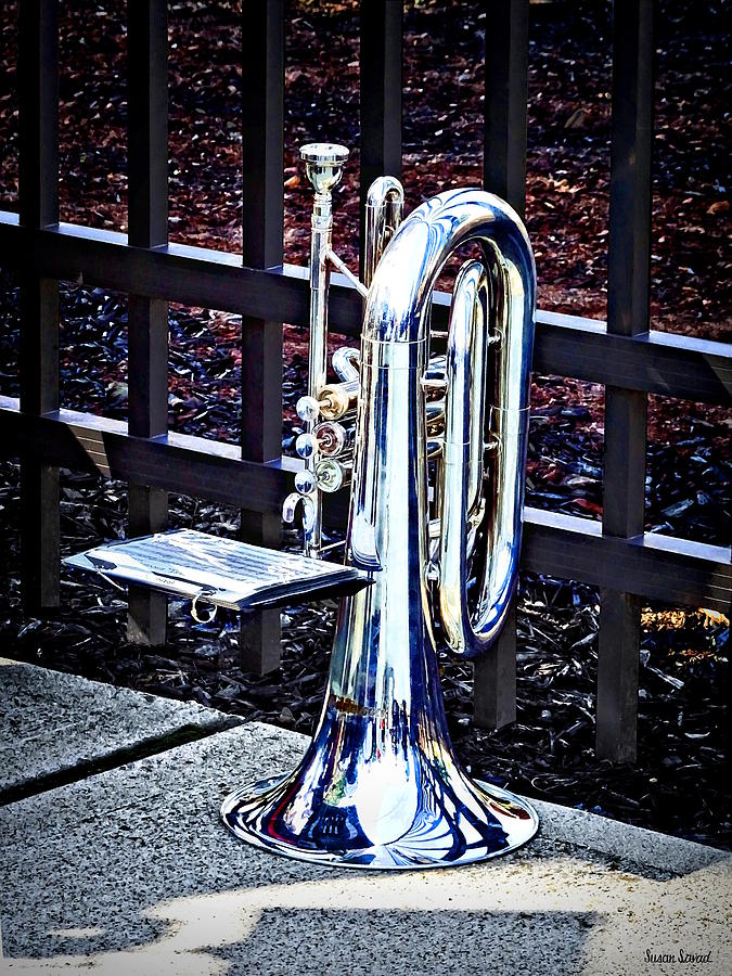 Baritone Horn Before Parade Photograph by Susan Savad