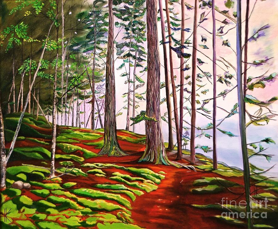 Bark and Moss Painting by Kimatha Kesner | Fine Art America