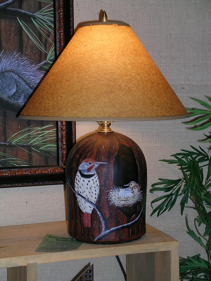 Bark Lamp Painting by Jennifer Lake
