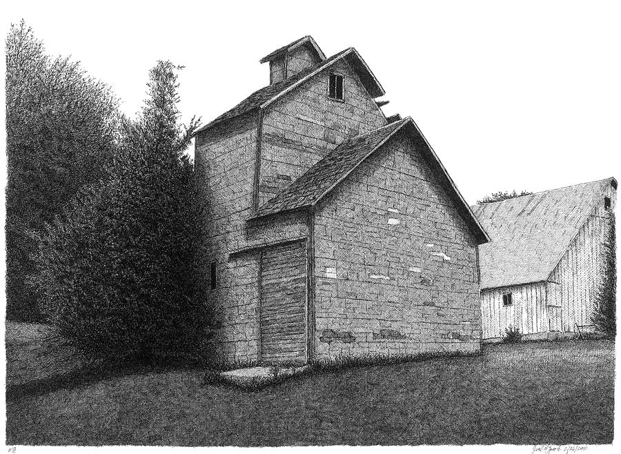 Farm Drawing - Barn 18 by Joel Lueck
