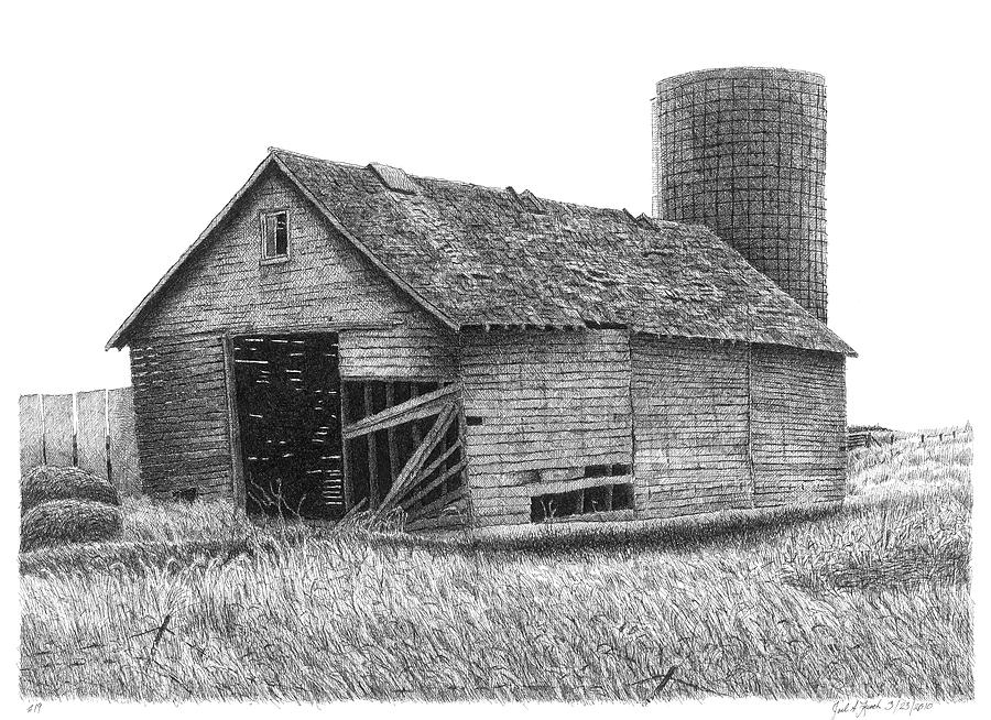Barn Drawing - Barn 19 by Joel Lueck