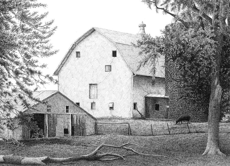 Barn 23 Drawing by Joel Lueck