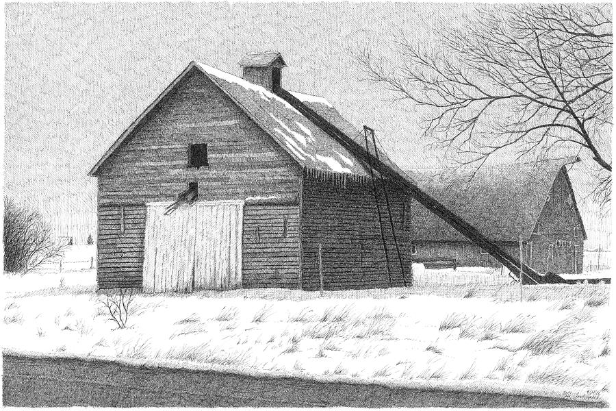 Barn 26 Drawing by Joel Lueck