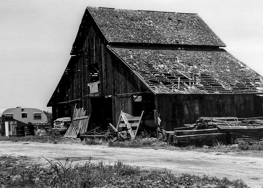 Barn and Dodge Truck Photograph by Gene Parks