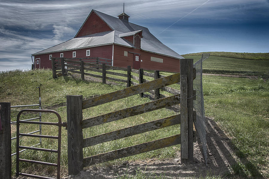 Barn and Fence Photograph by Roni Chastain