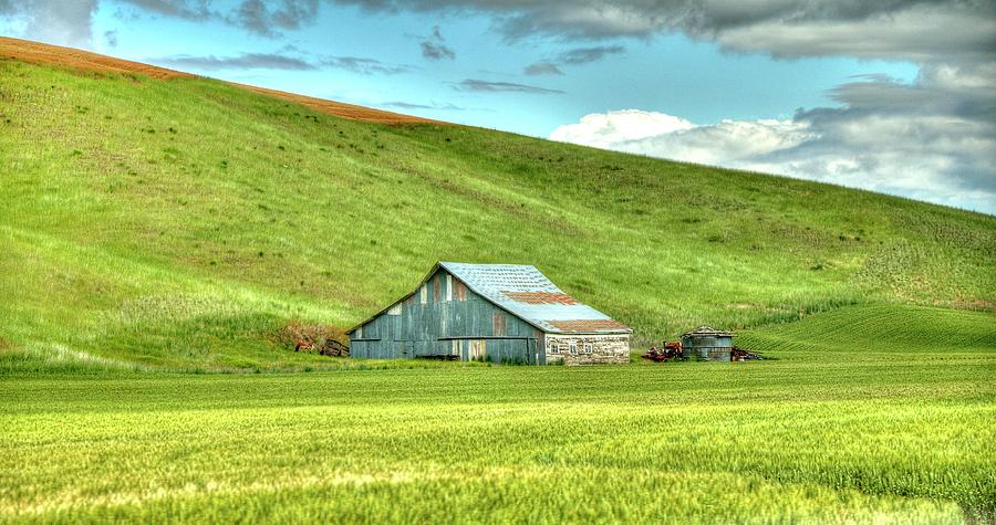 Barn And Field of Green Photograph by Jerry Sodorff