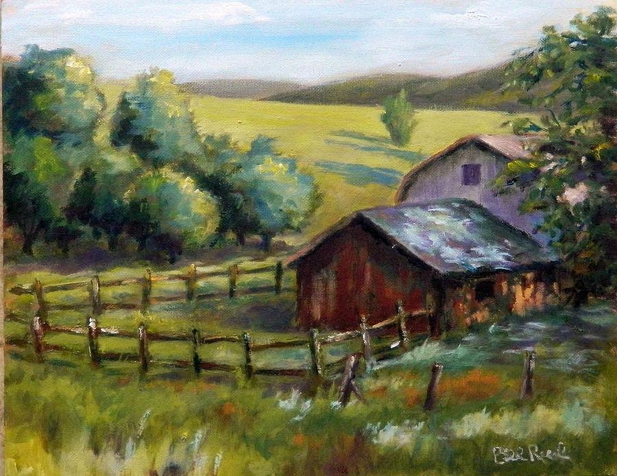 Barn and Field Painting by William Reed