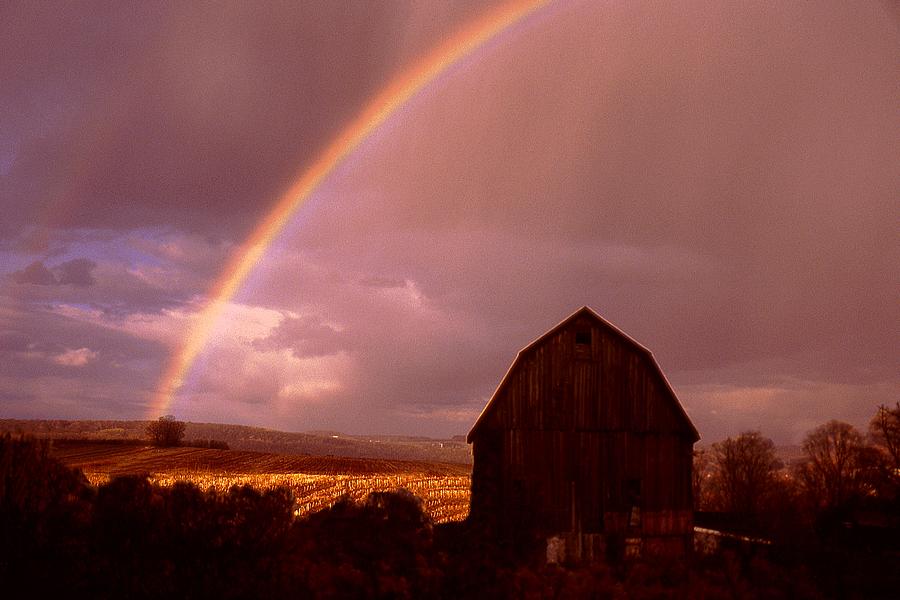 Harvest Photograph - Barn and Rainbow in Autumn by Roger Soule Harvest Photograph - Barn and Rainbow in Autumn by Roger Soule