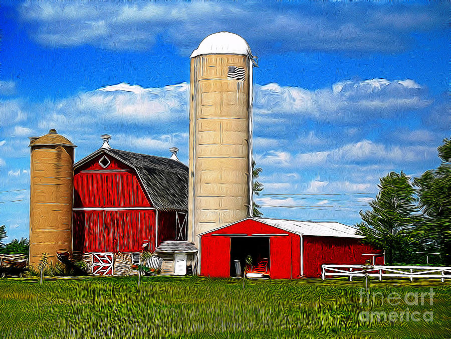 Barn and Silo in the Heartland Photograph by Wernher Krutein