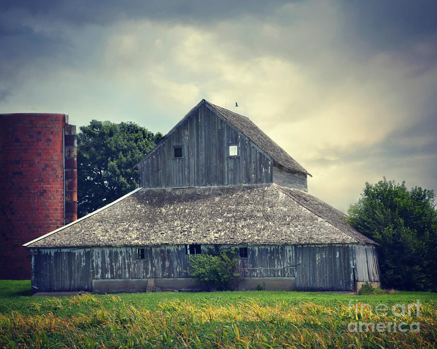 Barn And Silo Photograph by Kathy M Krause