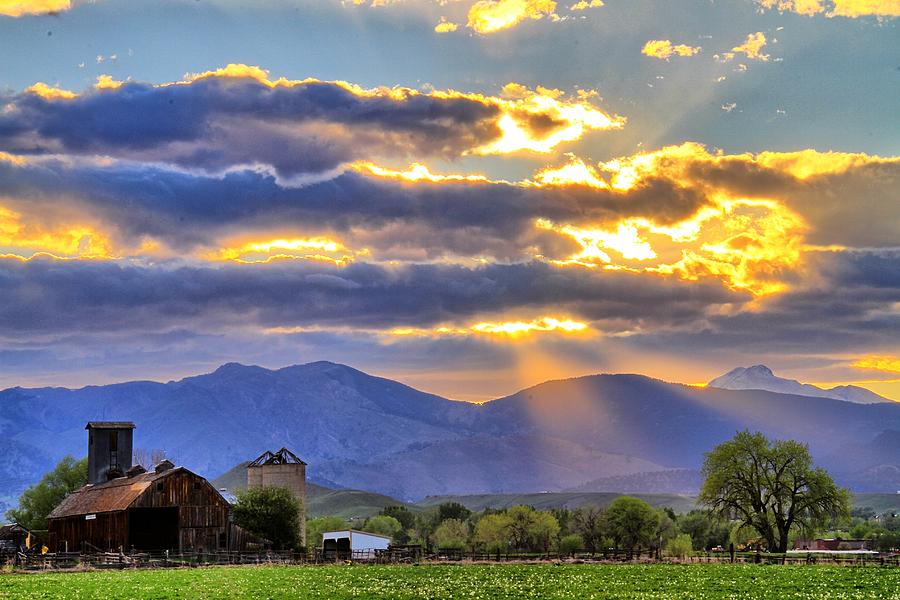 Barn and Sun Rays Photograph by Scott Mahon