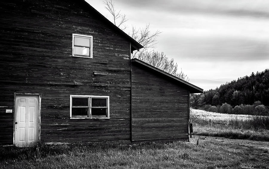 Barn And Wildflowers In Black and White Photograph by Greg and Chrystal Mimbs