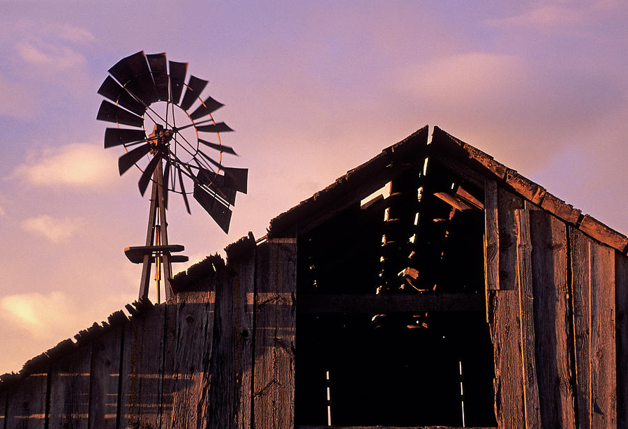 Barn and Windmill Photograph by Doug Davidson