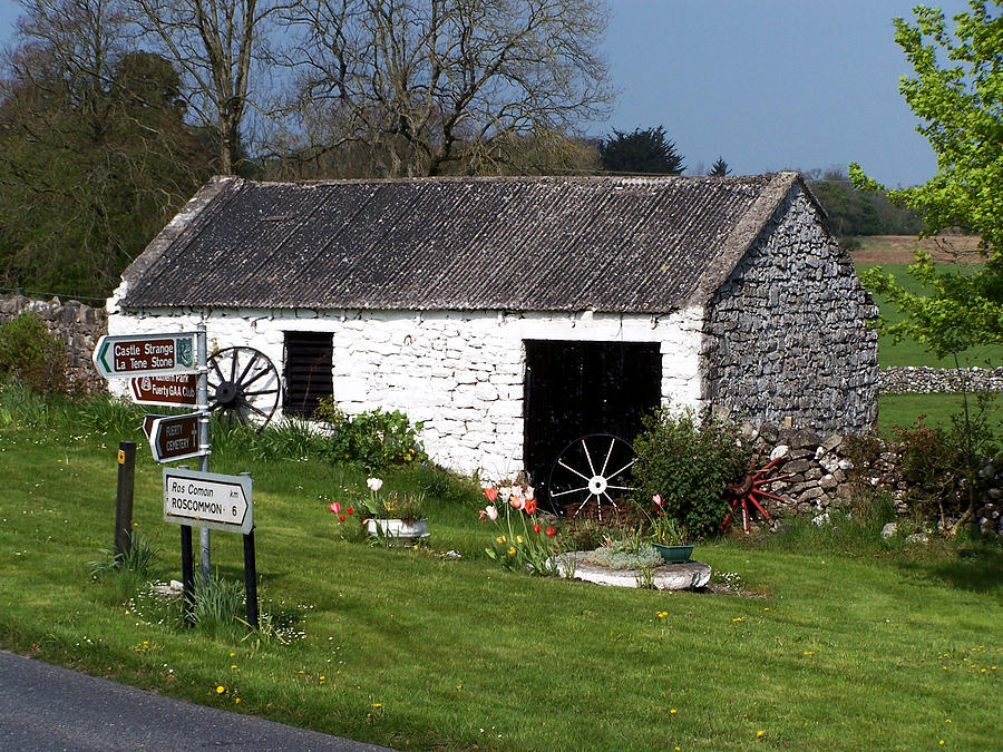 Sign Photograph - Barn at Fuerty Church Roscommon Ireland by Teresa Mucha