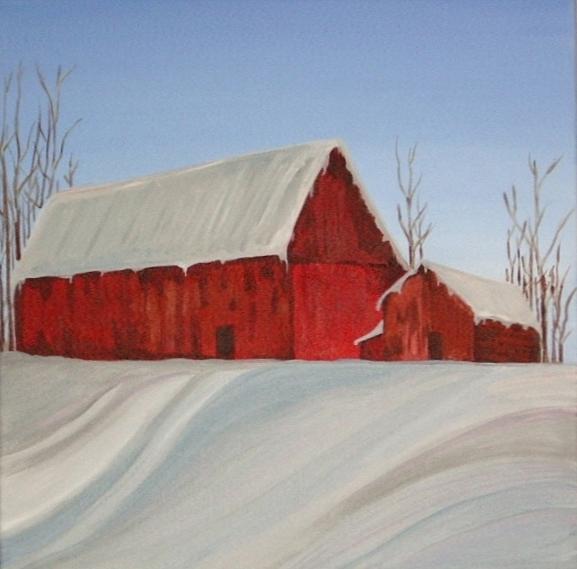 Barn at Seven Oaks Painting by Pat Purdy