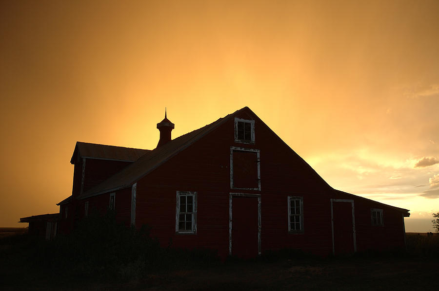 Sunset Photograph - Barn at Sunset by Jerry McElroy