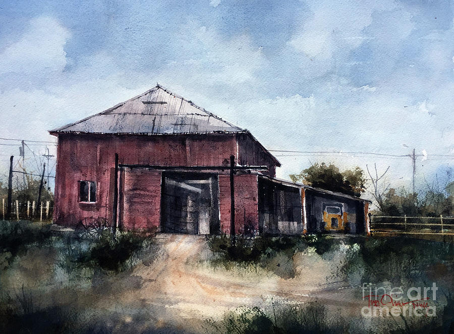 Barn at the Bar Y Bar Painting by Tim Oliver