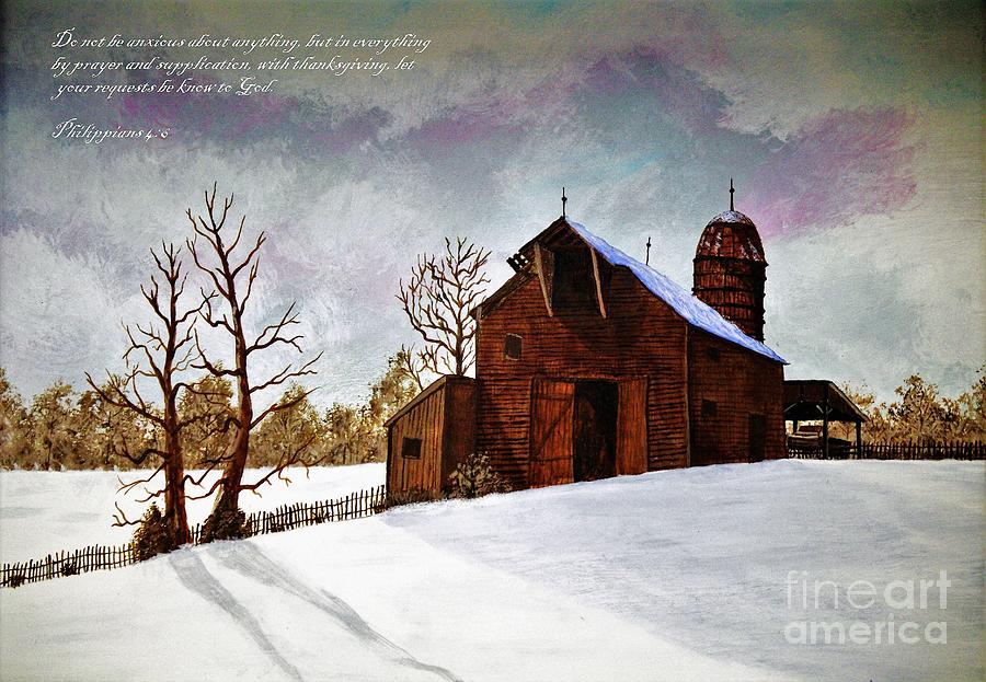 Barn Bible Verse Watercolor Photograph by Paulette Thomas Pixels