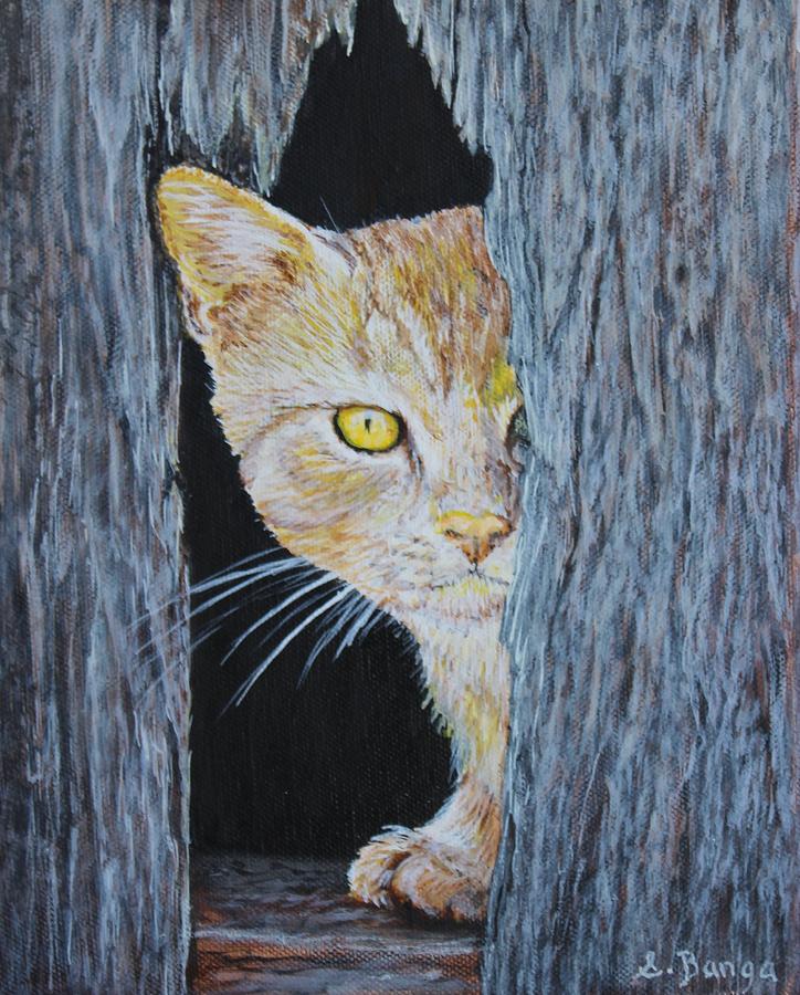 Barn Cat Painting by Sheila Banga