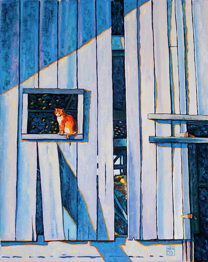 Barn Cat Painting by Stacey Neumiller