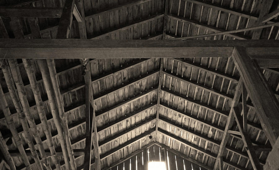 Barn Ceiling in Sepia Tone Photograph by Brooke T Ryan