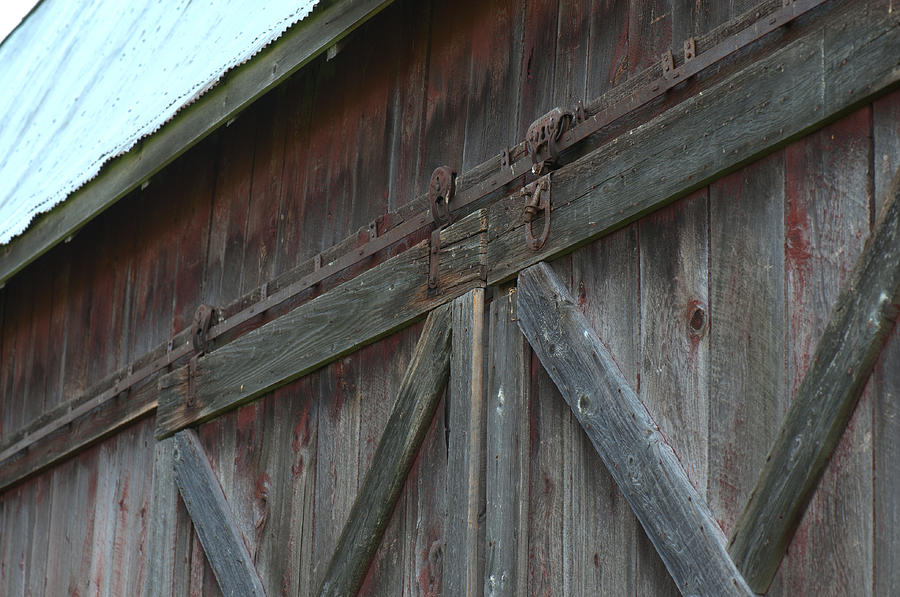 Barn Door and Roof Photograph by Steven Dunn